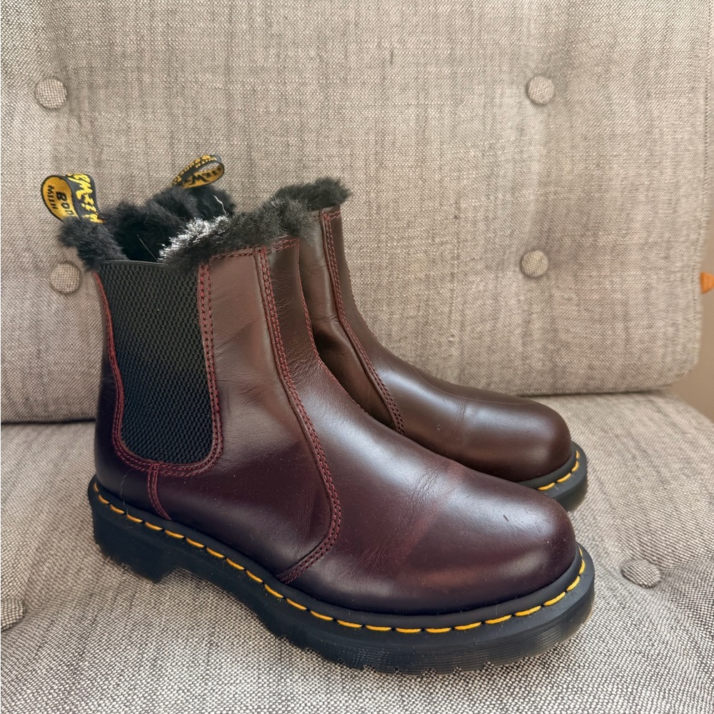 Dr. Martens Shearling Chelsea Boots in Oxblood